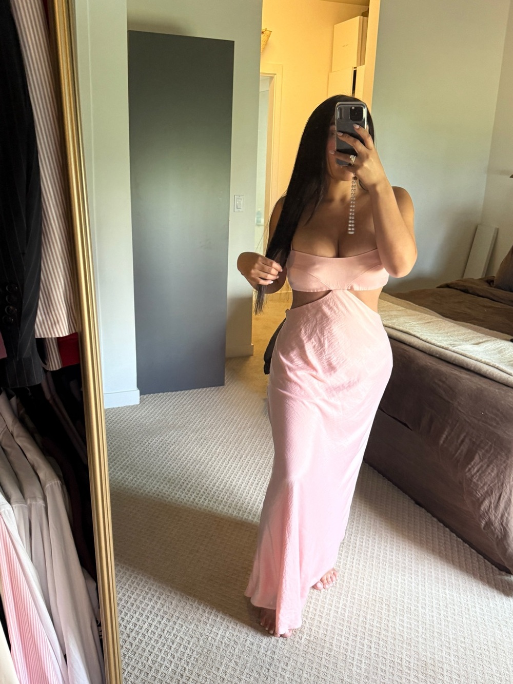 Women’s Pink Cutout Maxi Dress